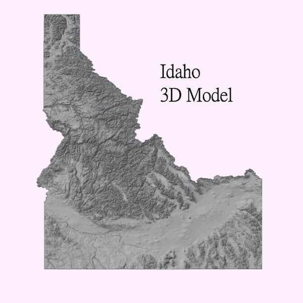 Idaho High Detail Topographic Model – CNC STL File