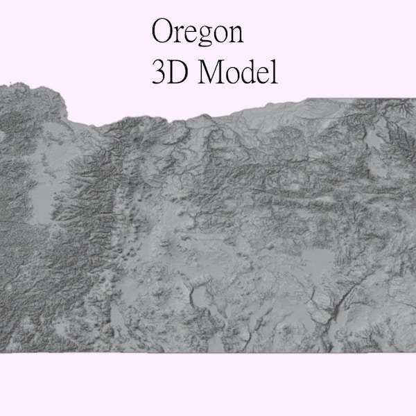 Oregon High Detail Topographic Model - CNC STL File