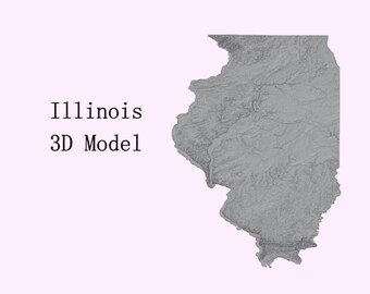 Illinois High Detail Topographic Model - CNC STL File