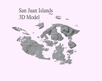Modelo topográfico de alto detalle de las Islas San Juan - Impresora 3D y archivo STL CNC