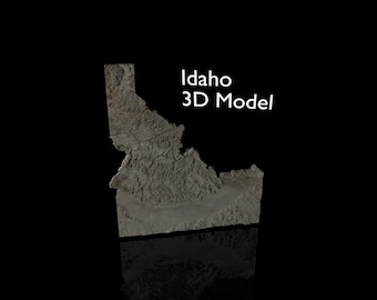 Modelo topográfico de alto detalle de Idaho (archivo STL CNC)