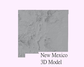 Modelo topográfico de Nuevo México - Impresora 3D y archivo STL CNC