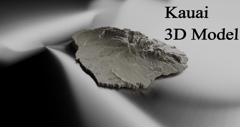 Kauai High Detail Topographic Model - 3D Printer and CNC STL File - Etsy