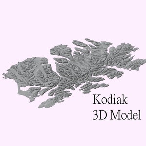 Kodiak High Detail Topographic Model - 3D Printer and CNC STL File
