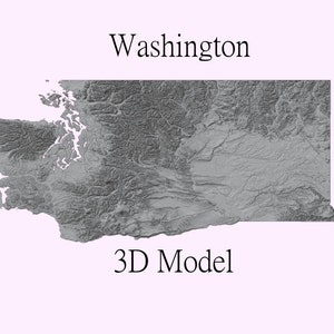 Washington Topographisches Modell - CNC STL Datei