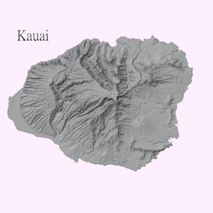Kauai High Detail Topographic Model - 3D Printer and CNC STL File