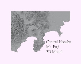 Mt. Fuji / Central Honshu Region High Detail Topographic Model - 3D Printer and CNC STL File