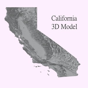 California High Detail Topographic Model - CNC STL File