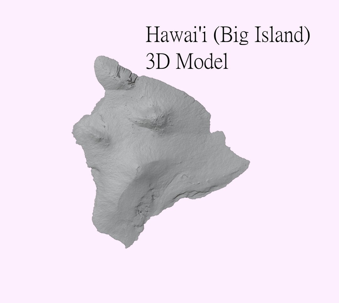 Hawai'i (big Island) High Detail Topographic Model - 3D Printer and CNC ...
