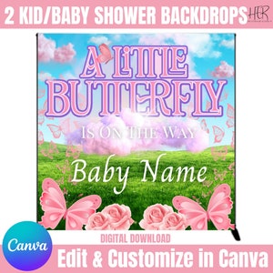 Butterfly Backdrop, Girl Backdrop, Girl Baby Shower, Baby Shower, Girl Birthday, Butterfly, Special Occasions, Girl Party Theme, Canvas