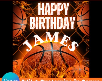 Basketball Backdrop, Basketball Party, Basketball Banner, Party Backdrop, Birthday Backdrop, Custom Backdrop, Printable Digital Backdrop