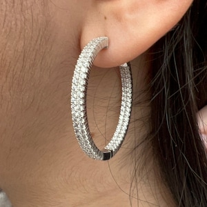 Diamonique earrings hoops online