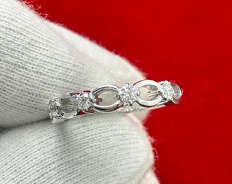 0.20 Ct Natural Diamond Ring 14K Gold, Round Cut Dainty Ring, White or Yellow Gold Minimalist Engagement Ring