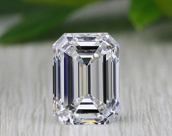 GRA Certified Loose Moissanite Emerald Cut Stones D VVS1 Sizes 4x6 mm 5x7 mm 6x8 mm 7x9 mm USA Stock