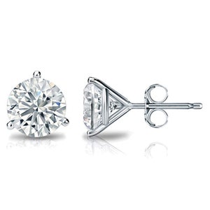 0.50 ct to 5.50 ct Round Cut Moissanite Martini Setting Stud Earrings in Push Back