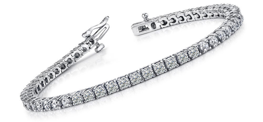 32.04 ct Gold Plated Ladies Round Cut Cubic Zirconia Tennis Bracelet in 925 kt Silver