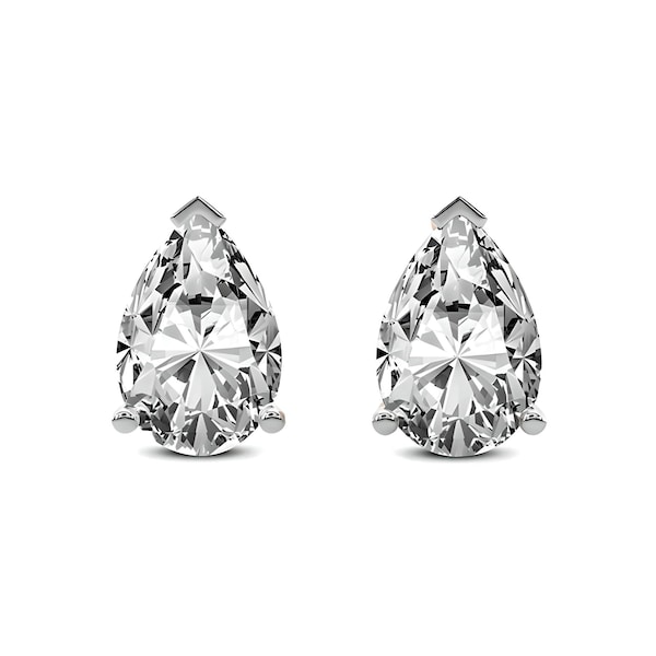 1.00 ct to 5.00 ct Pear Shape Moissanite Stud Earrings in Push Back