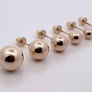 14K Gold Filled Ball Studs-Gold Filled Ball Stud Earrings 3mm, 4mm, 5mm, 6mm, 7mm, 8mm gold earrings, tiny stud earring, minimalist earrings