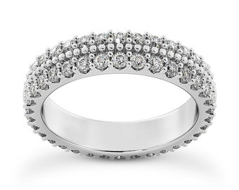 1.80 ct Round Cut Diamond Eternity Wedding Band Ring