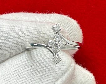 0.30 Ct Natural Diamond Promise Ring 14K Gold, Round Cut Anniversary Ring, Dainty Diamond Ring for Her