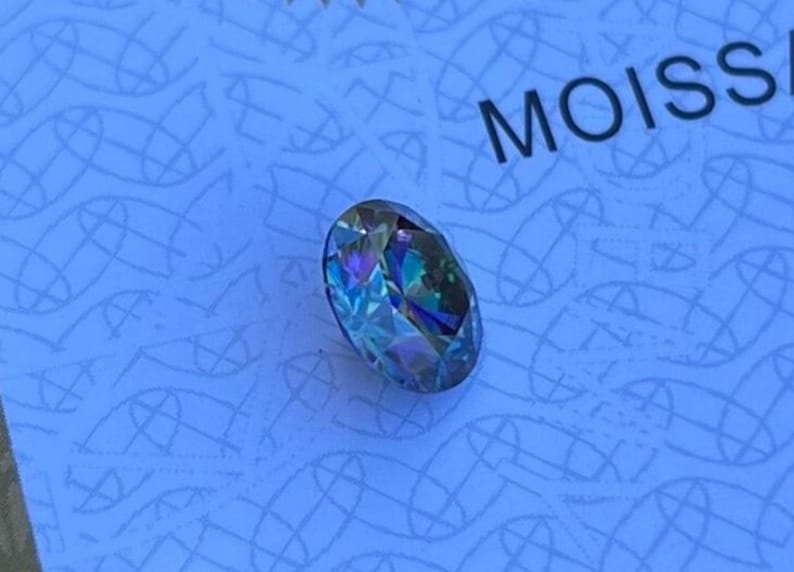 Zertifizierte lose Regenbogen Blau Moissanite Rundschliffsteine VVS1 Alle Größen 3 - 15 mm USA Lager Bild 4