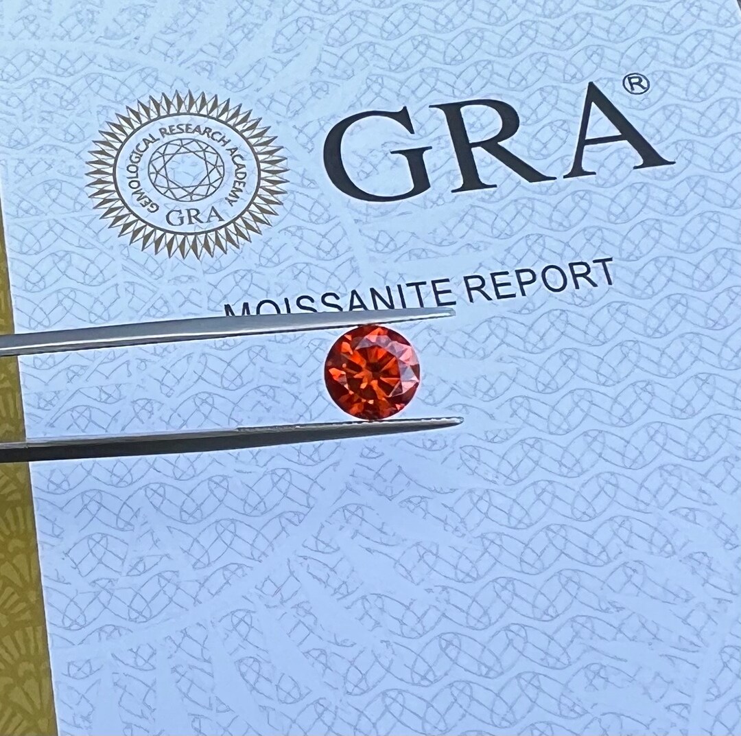 GRA Certified Loose Moissanite Round Stone, D Color, VVS1, Lab-Created, 0.4 Carat