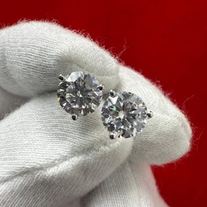 0.50 ct to 5.50 ct Round Cut Moissanite Martini Setting Stud Earrings in Screw Back