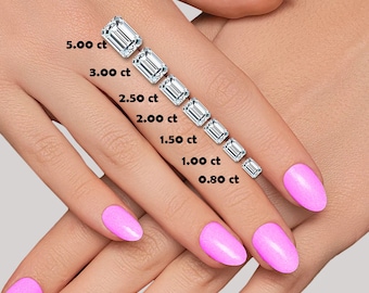 Zertifizierte lose Moissanite Smaragdschliffsteine D VVS1 Größen 4 x 6 mm 5 x 7 mm 6 x 8 mm 7 x 9 mm USA Lager
