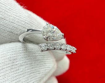 0.55 Ct Round Cut Natural Diamond Ring 14K Gold, White or Yellow Gold Ring, Classic Diamond Ring
