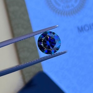 Zertifizierte lose Regenbogen Blau Moissanite Rundschliffsteine VVS1 Alle Größen 3 - 15 mm USA Lager Bild 1