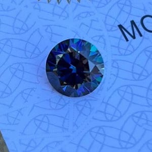 Zertifizierte lose Regenbogen Blau Moissanite Rundschliffsteine VVS1 Alle Größen 3 - 15 mm USA Lager Bild 3