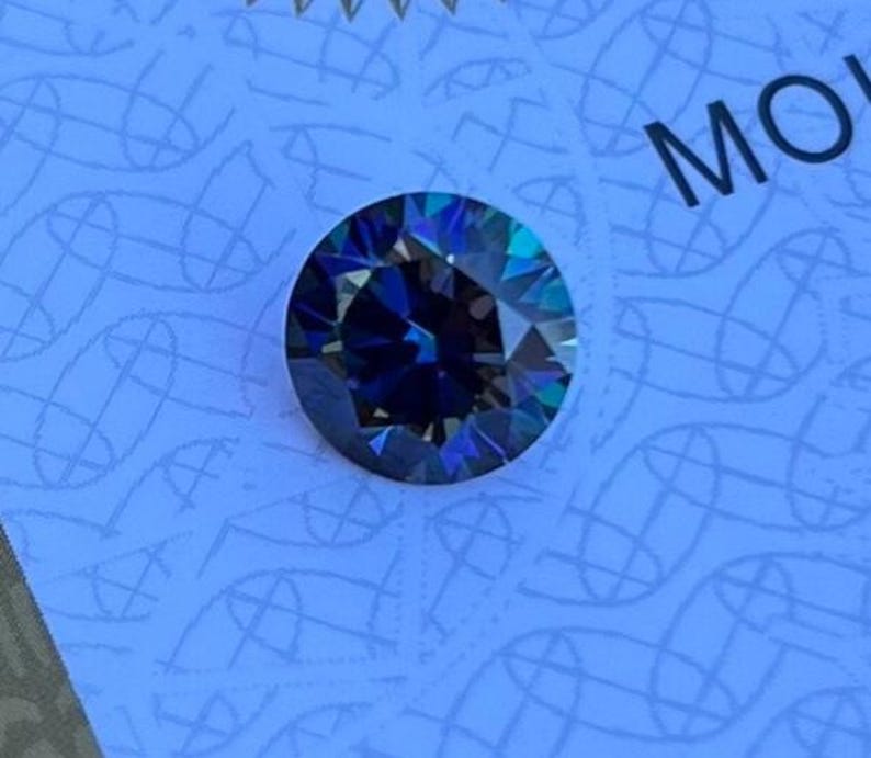 Zertifizierte lose Regenbogen Blau Moissanite Rundschliffsteine VVS1 Alle Größen 3 - 15 mm USA Lager Bild 3
