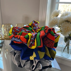 Handmade large scrunchie, cotton scrunchie,  printed scrunchie, scrunchie for thick hair.