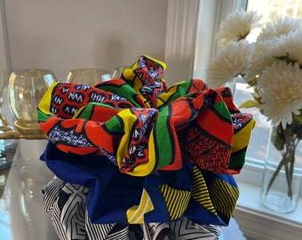 Handmade large scrunchie, cotton scrunchie,  printed scrunchie, scrunchie for thick hair.