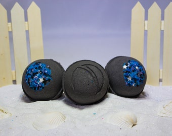 A Night at the Beach, Bath Bomb, Fizzy Bath Bombs, Black Bath Bomb, Black, Natural, Spa, Gift for Her, Gift, Organic, Handmade, Relaxation