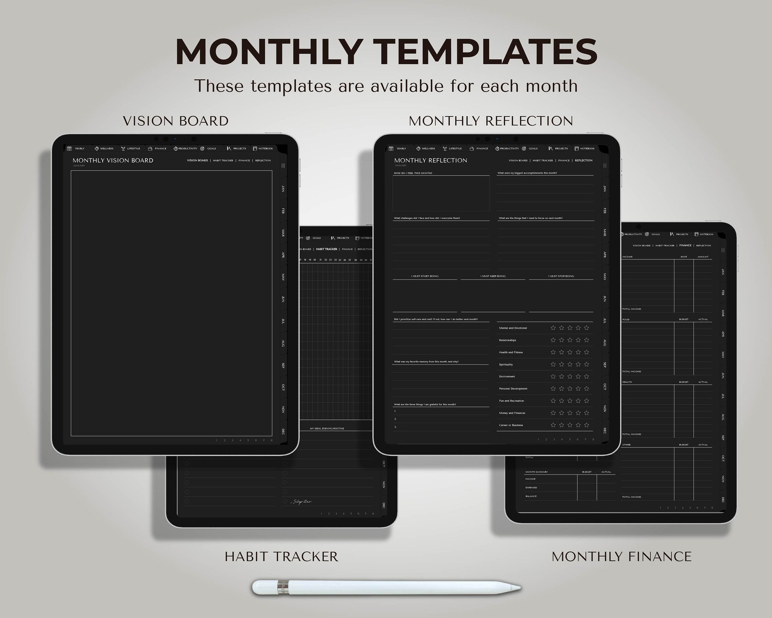 2024 Ultimate Planner - Dark Mode - 2024 Digital Planner - 2024 Dated ...