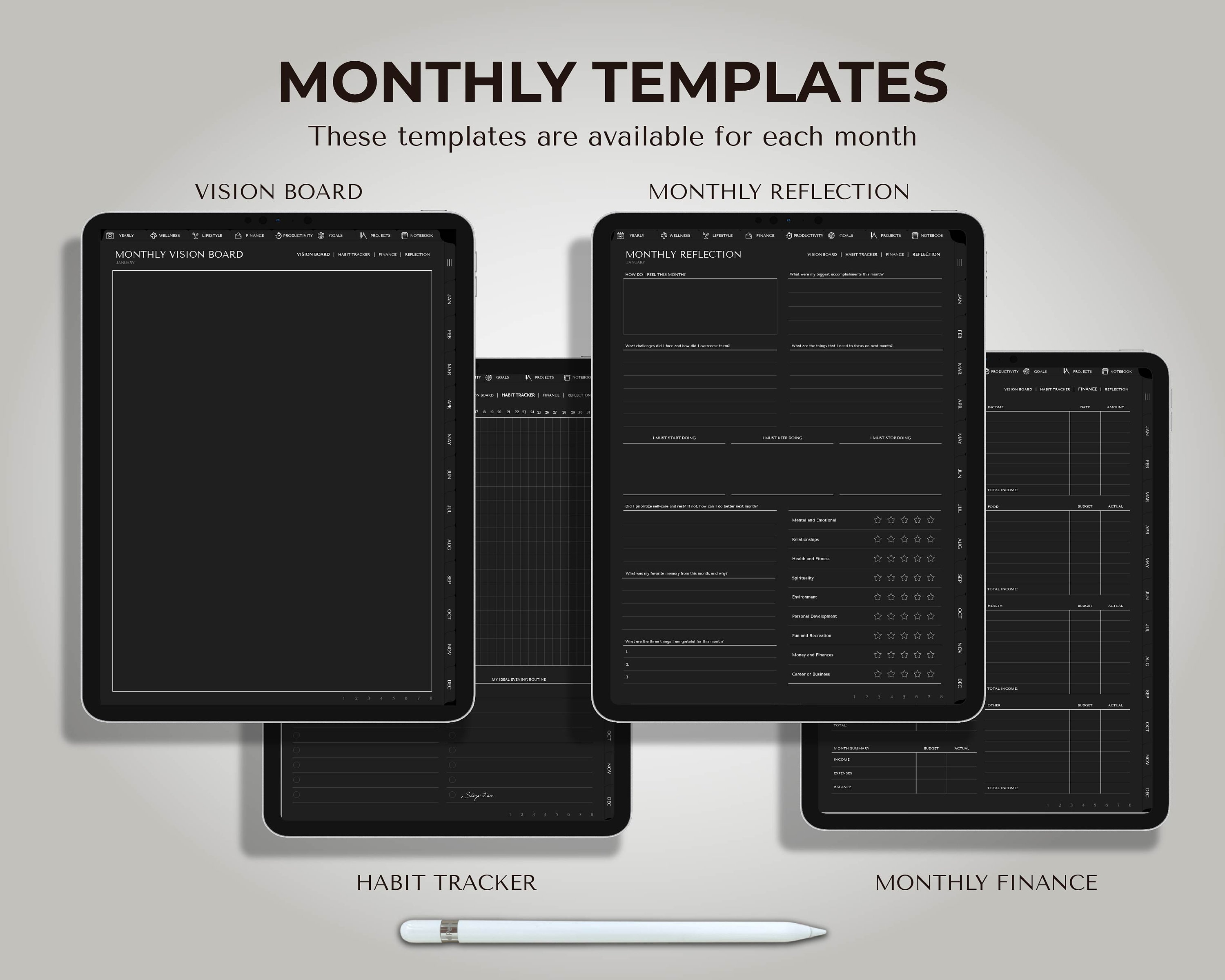 2024 Ultimate Planner - Dark Mode - 2024 Digital Planner - 2024 Dated ...