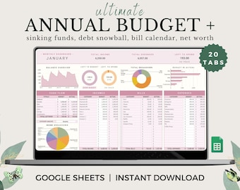 Arkusz kalkulacyjny budżetu rocznego: Panel finansów osobistych (Arkusze Google)