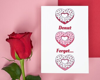 Cartão de donut para presente de dia dos namorados