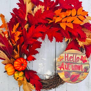 Herbstkranz für Haustür, Danksagungskranz, Herbsttürdekor, Herbstkranz, Haustürdekor, Herbstkranz, Herbstlaubkranz