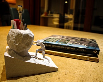 Sisyphus Statue Tabletop Pencil Holder STL File