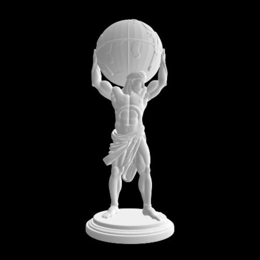Atlas Statue STL File – Downloadable 3D Print Model | Greek Titan