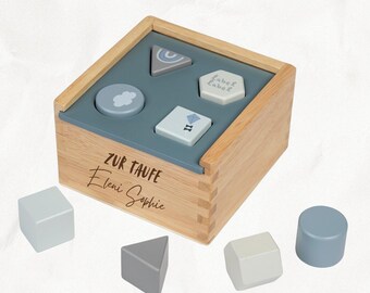 Christening gift, 1st birthday girl, christening gift girl, motor skills cube, 1st birthday gift, plug-in game, Montessori toy