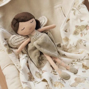 Personalized cuddly toy fairy doll - gift for the birth of a baby - doudou personnalisé - gift baby