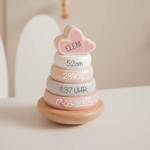Personalized stacking tower, stacking tower, baby gifts, birth gift, stacking tower, birth gift boy, baby stacking tower