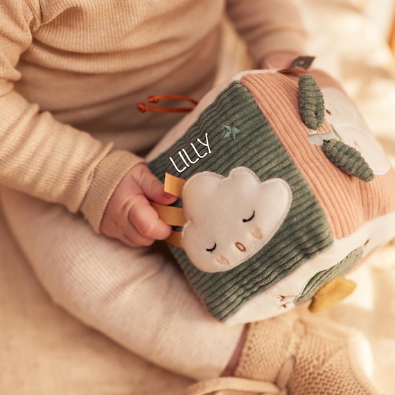 Aktivitätswürfel personalisiert, Spielwürfel Baby, Stoffwürfel, Babyspielzeug, Babygeschenke, Würfel Baby, Montessori Baby, Motorikwürfel