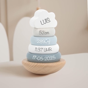 Personalized stacking tower, stacking tower, baby gifts, birth gift, stacking tower, birth gift boy, baby stacking tower