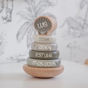 Personalized stacking tower, stacking tower, baby gifts, birth gift, stacking tower, birth gift boy, baby stacking tower