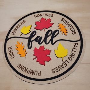 Fall Sign with Leaves