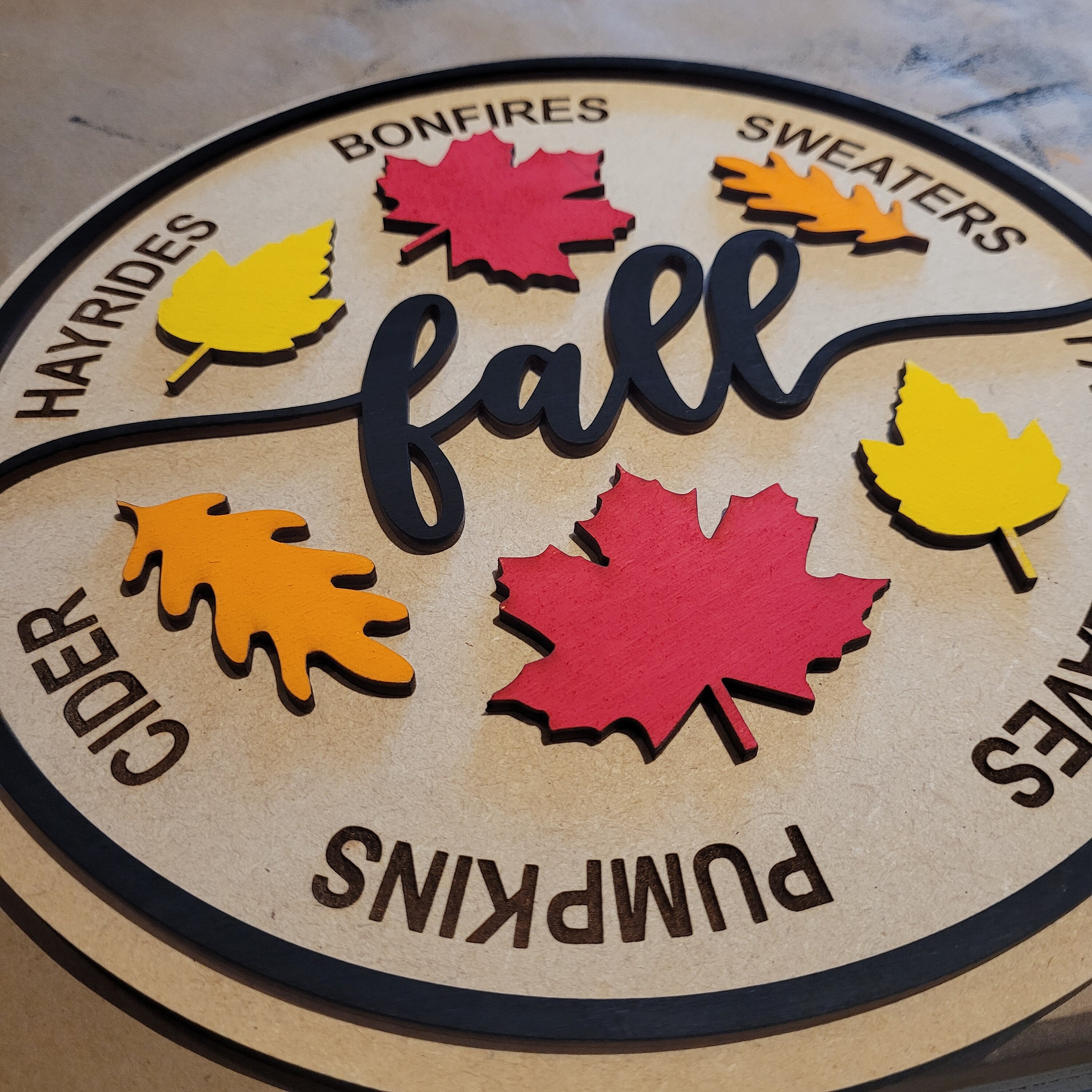 Fall Sign With Leaves - Etsy